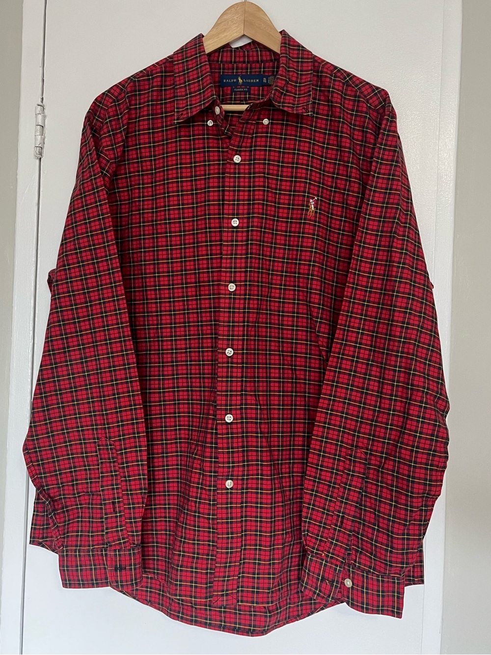 Ralph Lauren Red Plaid Button-Down Shirt - Men size XL